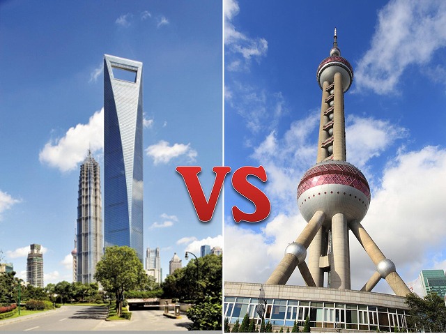 上海展望台比較：SWFCビル100階展望台　VS　東方明珠塔展望台