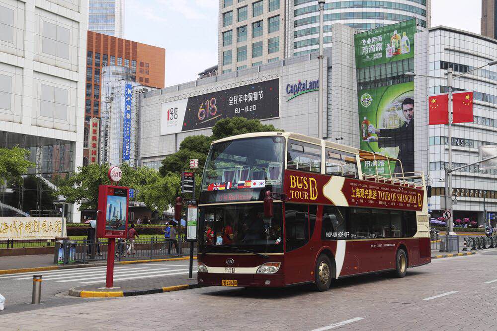 オープントップバスで巡る　上海市内終日観光／日本語ガイド付き／乗り降り自由