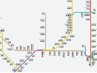 2020年版　中国高速鉄道路線図・西安周辺と西北地区（日本語版）