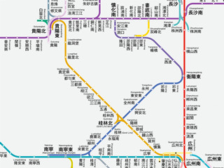 2020年版　中国高速鉄道路線図・桂林周辺（日本語版）